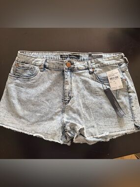 See Thru Soul Acid Wash Jean Shorts